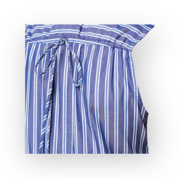 new Derek Lam 10 Crosby ᯾ Asymmetrical Hem Sleeveless Striped Top ᯾ Navy White - Picture 9 of 16